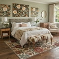 thumbnail image 4 of DEORAB 2x7 Runner Rugs Vintage Floral Muted Rust Low Pile Lightweight Machine Washable Non Slip Rug for Hallway, Laundry Room, Bedroom, Bathroom, Entryway, 4 of 5