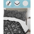 thumbnail image 4 of Quilts Twin-XL Size Bedding Set, Black Paisley Boho Lightweight Quilted Comforter, Abstract Art Floral Aesthetic Soft Reversible Bedspread Coverlet with Pillow Covers for All Season, 68" x 98", 4 of 7
