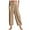 Khaki, variant on SwiftWear Women Casual Pant Loose Comfy Drawstring Wide Leg Crop Trousers with Pockets S