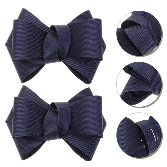MERRYHAPY Merryhapy Dark Blue Bow Shoe Clip, Cloth PVC, Reusable Decor for All Occasions