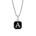 thumbnail image 1 of Collares con inicial de A-Z cuadrado para hombre, colgante geométrico de acero inoxidable con caja, Collar de cadena de cuerda, joyería de regalo, 1 of 4