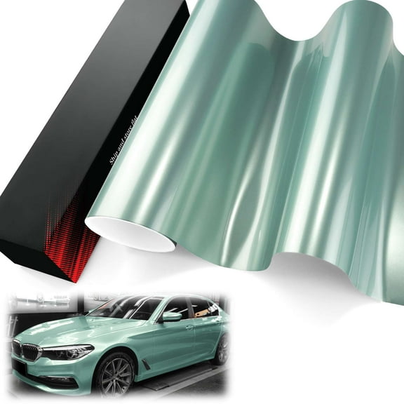 PET Liner Vinyl Super Gloss Metallic Verde Green Automotive Wrap Car Vehicle Bubble Free Air Release
