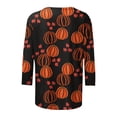 thumbnail image 4 of SOOMLON Halloween Clothes for Women Gothic Clothing Halloween Sweatshirts for Women Vintage Halloween Tops 3/4 Sleeve Crew Neck Pumpkin Top Witch Costume Fall Shirts Black M, 4 of 5