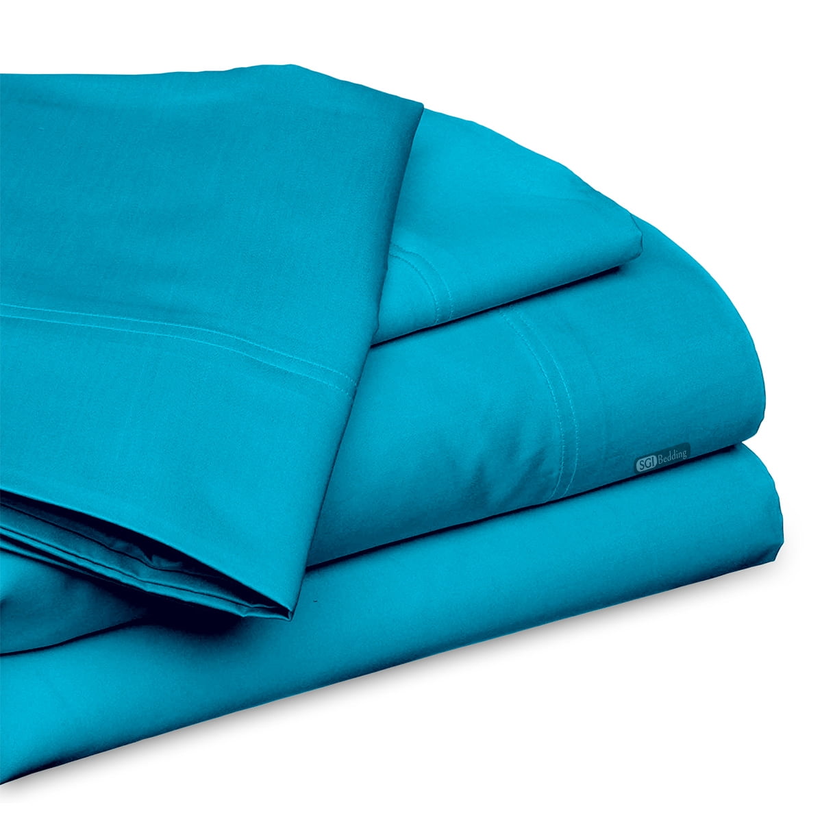 Extra Deep Pocket 4 Piece Bed Sheet Set 1000 TC 100% Cotton Turquoise Blue solid 