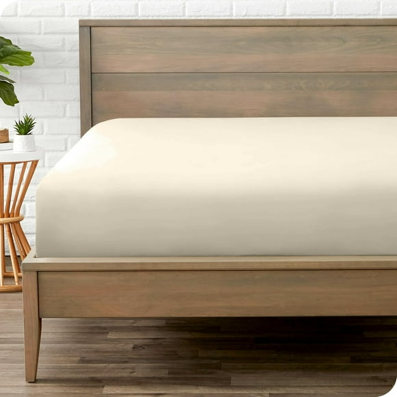 shiyou-Fitted Bottom Sheet Twin XL - Premium 1800 Microfiber - Ultra-Soft Wrinkle Free - Deep Pocket - Fitted Sheet (Twin XL, Sand)