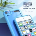 thumbnail image 2 of iPod Touch 7 Case, iPod Touch 6 5 Case with Screen Protector, Slim Bumper Hard Case for Apple iPod Touch 5 / 6th / 7th Generation, Blue, 2 of 7