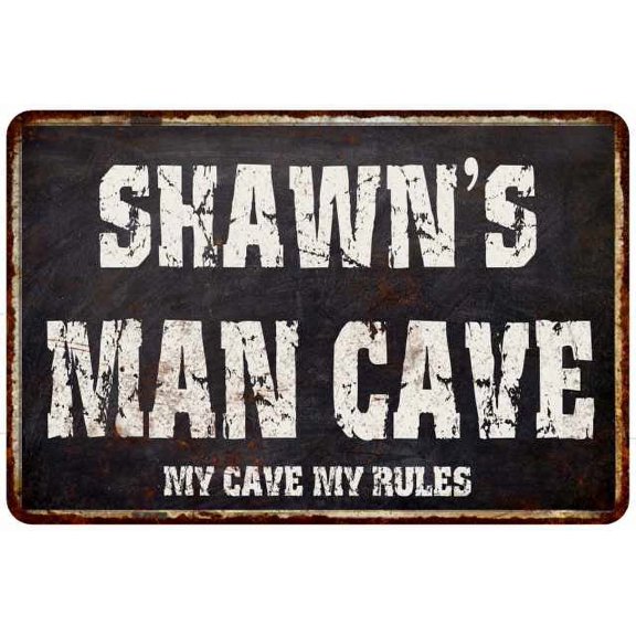 SHAWN'S Man Cave Black Grunge Sign Home Decor Gift Cave Funny 208120004228