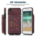 thumbnail image 2 of Mantto Crossbody Wallet Women Case for iPhone 7 Plus, iPhone 8 Plus,Credit Card Holder Phone Case with Strap,PU Leather Purse with Lanyard Bling Flip Cover For iPhone 8 Plus/7 Plus, Wine Red, 2 of 10