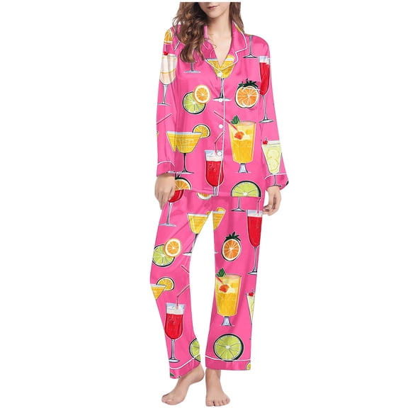 YanHoo Cozy Pajamas for Women Long Sleeve Button Down Set 2 Piece Soft Sleepwear Pocket Loungewear Nightwear
