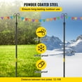 thumbnail image 4 of BENTISM String Light Poles, 2 Pack 9.7 ft, Outdoor Powder Coated Steel Lamp Post with Hooks to Hang Lantern and Flags, Decorate Garden, Backyard, Patio, Deck, for Party and Wedding, Black, 4 of 9