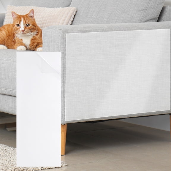Anti Scratch Furniture Protector, 12 Pack 14" x 6" Single-Sided Sticky Couch Protector from Cat Claws, Clear