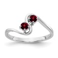 thumbnail image 1 of Solid 14k White Gold 3mm Garnet January Red Gemstone Engagement Ring Size 7.5, 1 of 3