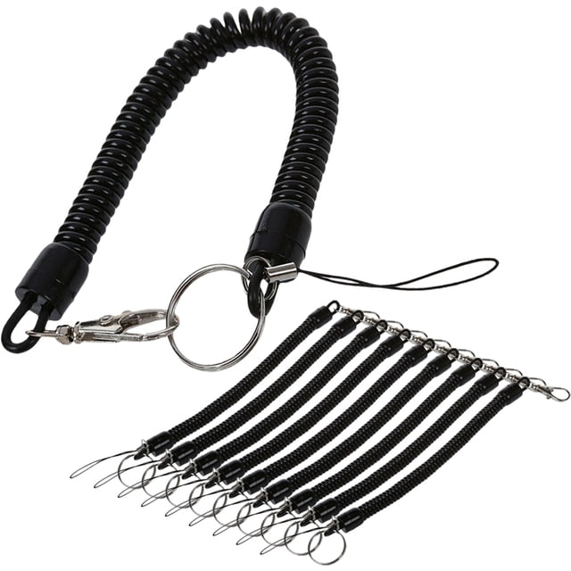 Milisten 10Pcs Telescopic Keychain Elastic Rope Buckles Anti-lost Keychains Coil Cord Keychain