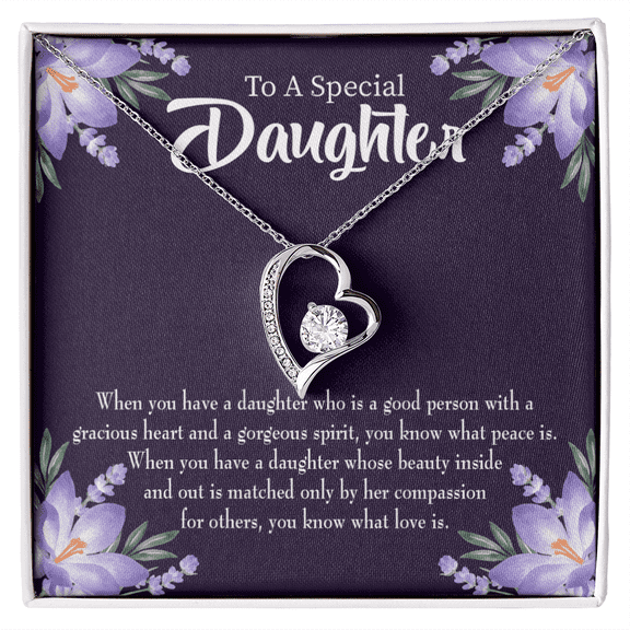To My Daughter Good Person Daughter Forever Necklace w Message Card