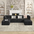 thumbnail image 3 of Modern Minimalist Compressed Sofa with Extra Sleeping Space - Black, 3 of 5