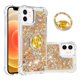 thumbnail image 1 of Funda para iPhone 12 Mini con Brillo Líquido Flotante, Purpurina, Parachoques y Anillo Giratorio Soporte, 1 of 5