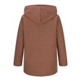 thumbnail image 4 of Womens Fuzzy Velvet Hooded Plaid Outwear Coats Long Sleeve Casual Soft Cozy Button Down Sweater Coats With Pockets, 4 of 5