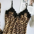 thumbnail image 3 of SCSAlgin Women's Leopard Print Nightgown Satin Silk Pajamas Sexy Bathrobe Robes Underwear Sleepwear, 3 of 7