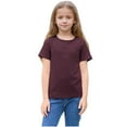 thumbnail image 4 of MKOSPLRT 3-14 Years Summer Tops for Girls Short Sleeve Casual T Shirts Crew Neck Funny Shirts Solid Color Loose Fit Blouses Kids Shirts, 4 of 9