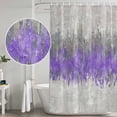 thumbnail image 5 of Purple Grey Abstract Shower Curtain, Waterproof Shower Curtains for Bathroom, Gradient Geometric Graffiti Modern Art Washable Fabric Bathtub Curtain Set Bath Decor with 12 Hooks 48"x72", 5 of 8