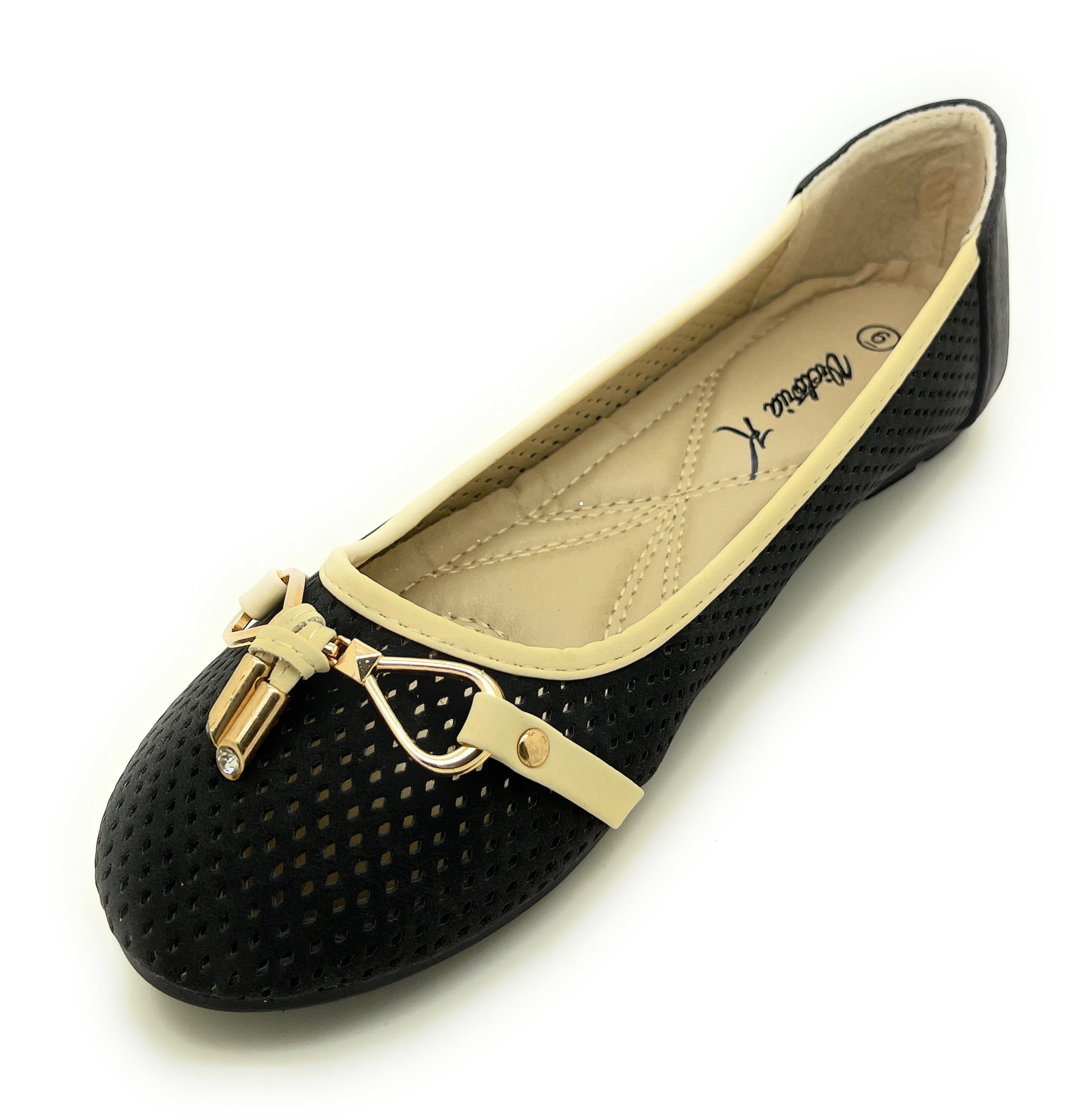 Lazer Cut Two Tone Flat Ballerina