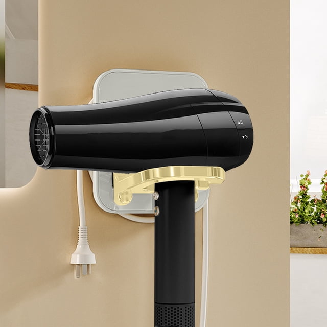 Hair Dryer Holder Rack, Wall Mount or Counter Storage, Compact Foldable Design, Non-Slip Air Duct Organizer for Bathroom, Bedroom, Salon and Travel Use