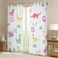 thumbnail image 2 of Manfei Teens Kawaii Dinosaur Curtains Pack of 2 (42x84 Each), Cute Cartoon Animal Curtains Blackout, Initial A to Z Letter Bedroom Curtains, Curtains and Drapes Bedroom Decor, 2 of 6