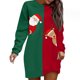 thumbnail image 1 of WILLBEST Sudadera Informal de Mujer con Estampado Navideño Interesante En Bloques de Color Verde y Rojo, Cuello Redondo, Manga Larga y Sin Capucha Grande, 1 of 4