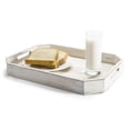 thumbnail image 4 of MyGift 16 x 12 Inch Rectangular Wood Serving Tray with Cut-out Handles, Whitewashed, 4 of 6