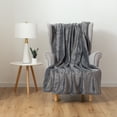 thumbnail image 3 of EcoThread™ Plush Heathered Soft Oversized Throw Blanket, Gray, 3 of 9