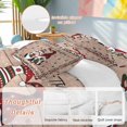 thumbnail image 2 of Merry Christmas Bedding Duvet Cover Set Full Size 4 Pieces Winter Xmas Dwarfs Poinsettia Red Green Wooden Bedding Set with Zipper Closure,1 Comforter Cover 86x86 Inches 1 Flat Sheet & 2 Pillow Cases, 2 of 7
