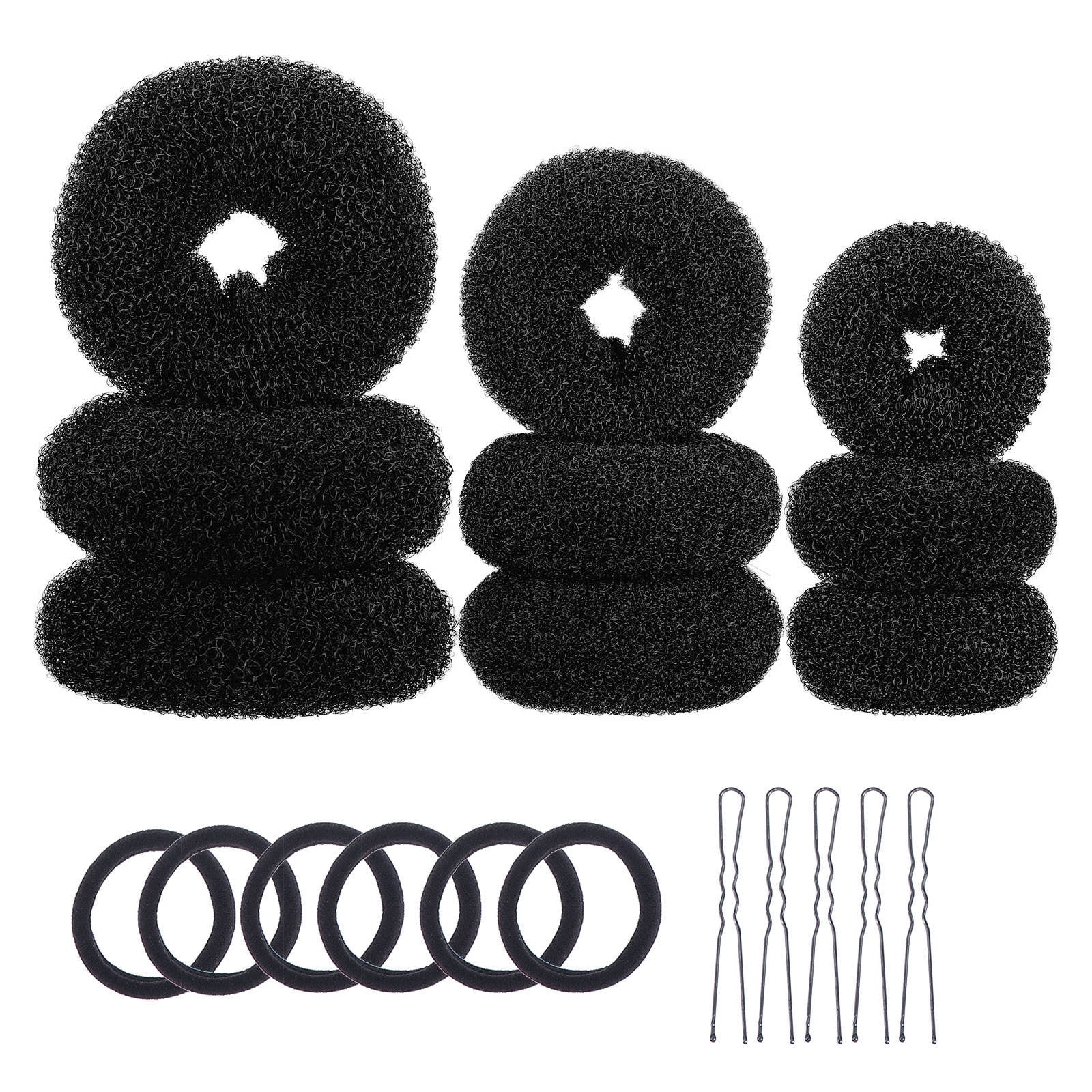 WORGEOUS 9 Sets  Hair Donut Bun Makers Woman Hair Ties Bun Makers U-shaped Hairpins