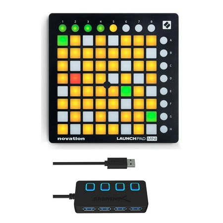 Novation Launchpad Mini Ableton Live Grid Controller with 4-Port 3.0 USB