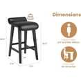 thumbnail image 2 of YUSAZENS 26.2 Inch Bar Stools Counter Height with Low Back Footrest Wood Frame Wide PU Leather Upholstered Seat Barstools Set for Kitchen Islands Counter Bars Home Black 4pcs, 2 of 7