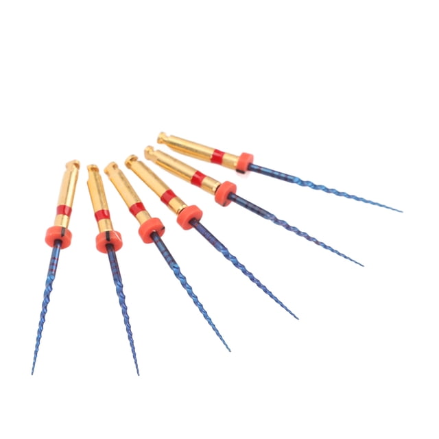 Endodontic Canal Files, Needle Tip Canal Files F2 Gold Metal Flexible High Temperature Resistant Professional for Hospitals 25mm