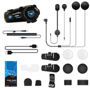 Fodsports FX8 Pro Motorcycle Helmet Intercom Bluetooth Headset with FM Radio for 8 Riders 1000m Wireless Communication System