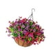 thumbnail image 2 of Cesta colgante de flores artificiales, maceta colgante realista con cadena para plantas C, 2 of 9