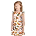 thumbnail image 1 of Fotbe Thanksgiving Turkeys 1 Vestido de Dormir para Niñas de 3 a 10 Años, Mangas Cortas, Estilo Princesa, Pijama Camisón con Mangas Voladas-Small, 1 of 6