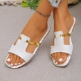 thumbnail image 7 of Domuza Women's Casual Versatile Flat 2026 Spring Summer Trendy Textured Comfortable Beach Sandals White 8.5（EU-41）, 7 of 7
