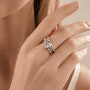 3PCS Adjustable CZ Stackable Rings for Women, Silver Tone Copper Layered Ring Set