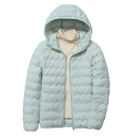 Enjoytime Womens Winter Coats Solid Color Long Sleeve Zip Up Jackets Fall Fashion Warm Casual Outerwear Plus Size Clothes