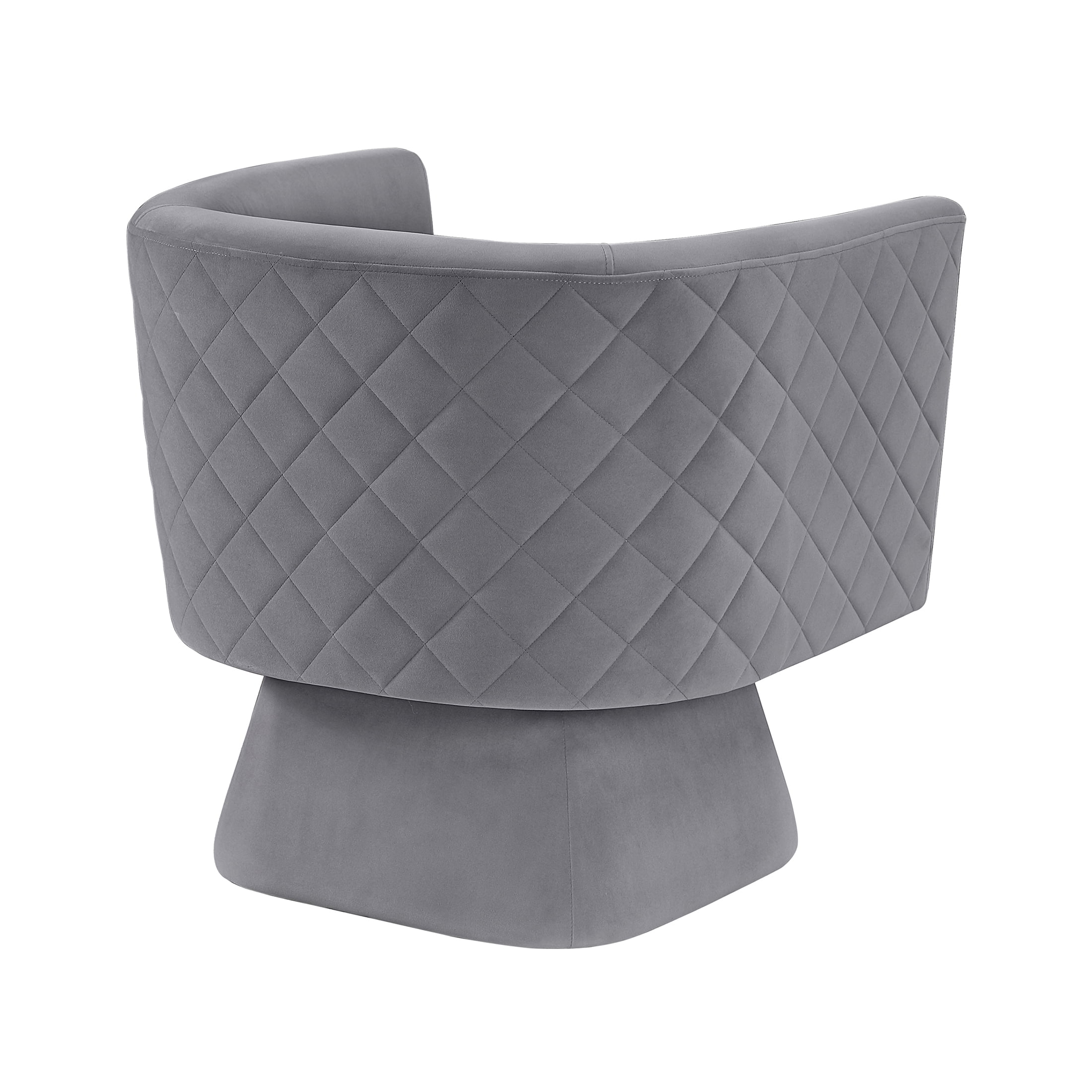 OakvillePark Valemont Velvet Swivel Barrel Chair, Gray