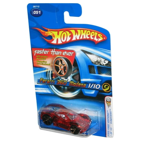 Hot Wheels 2005 First Editions X-Raycers Ferrari 360 Modena Red Car #051 - (Faster Than Ever Card)