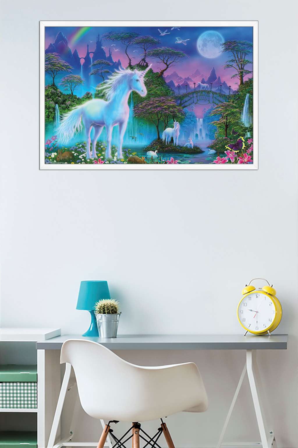 Unicorn Meadow Wall Poster, 22.375" x 34", Framed