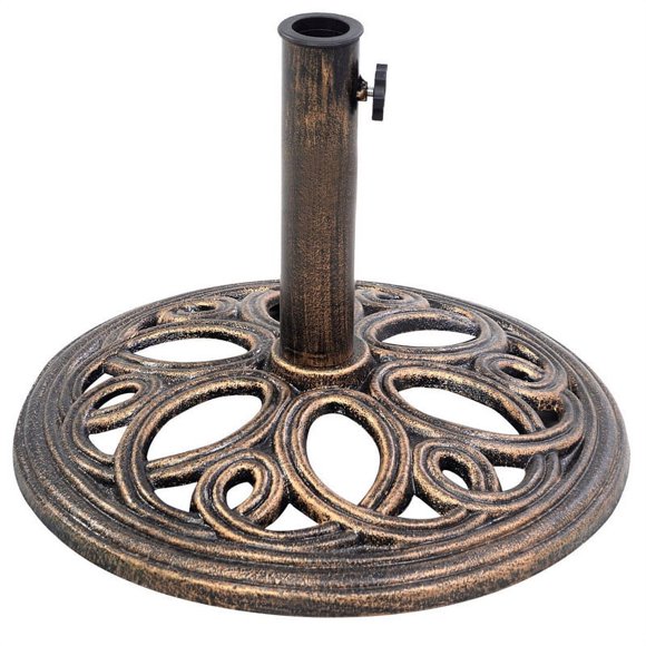 Gymax Base de Parasol Ronde d'Extérieur pour Patio 23 Lb en Fonte