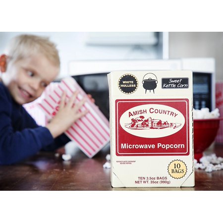 Amish Country Popcorn - 36 Bags of Microwave Sweet Kettle Popcorn - Old