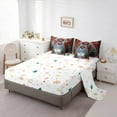 thumbnail image 6 of Manfei Merry Christmas Gifts 7 Pieces Bedding Comforter Set,Cartoon Xmas Tree Full Bedding Set,Green Red Fitted Sheet Flat Sheet For Girls,Breathable Home Decor Reversible, 6 of 9