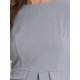 thumbnail image 5 of Vestido de trabajo midi ajustado de peplum para mujer, cuello redondo, manga larga, cintura alta, color azul grisáceo, talla S, 5 of 6