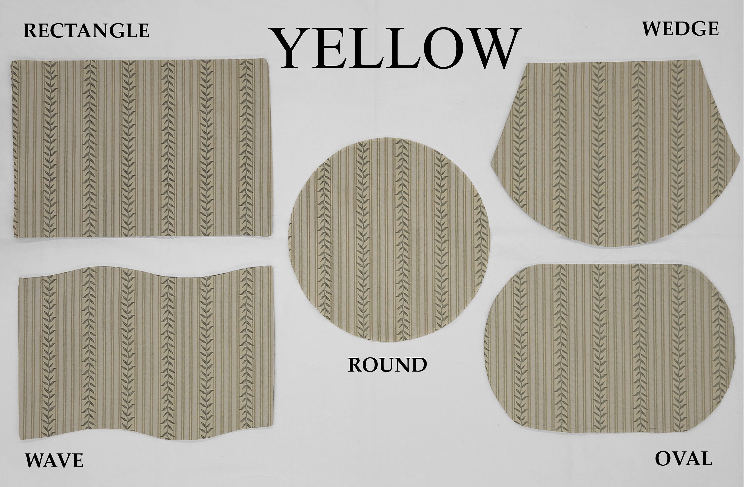 Striped Vines Placemats by Penny's Needful Things (Wave - Set of 2) (Yellow)