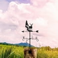 thumbnail image 3 of Weather Vane for Roofs 60 cm x 35 cm Metal Wind Direction Indicator with UV-Resistant Finish and Multi-Angle Mounting Bracket, 3 of 9